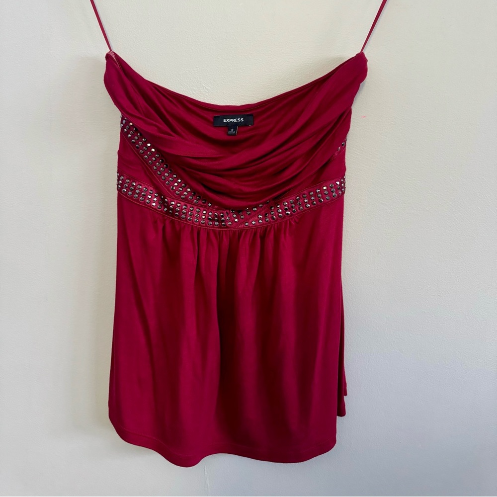 Express strapless peplum top -size small